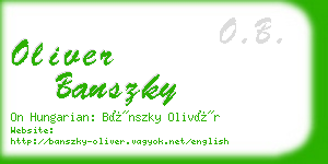 oliver banszky business card